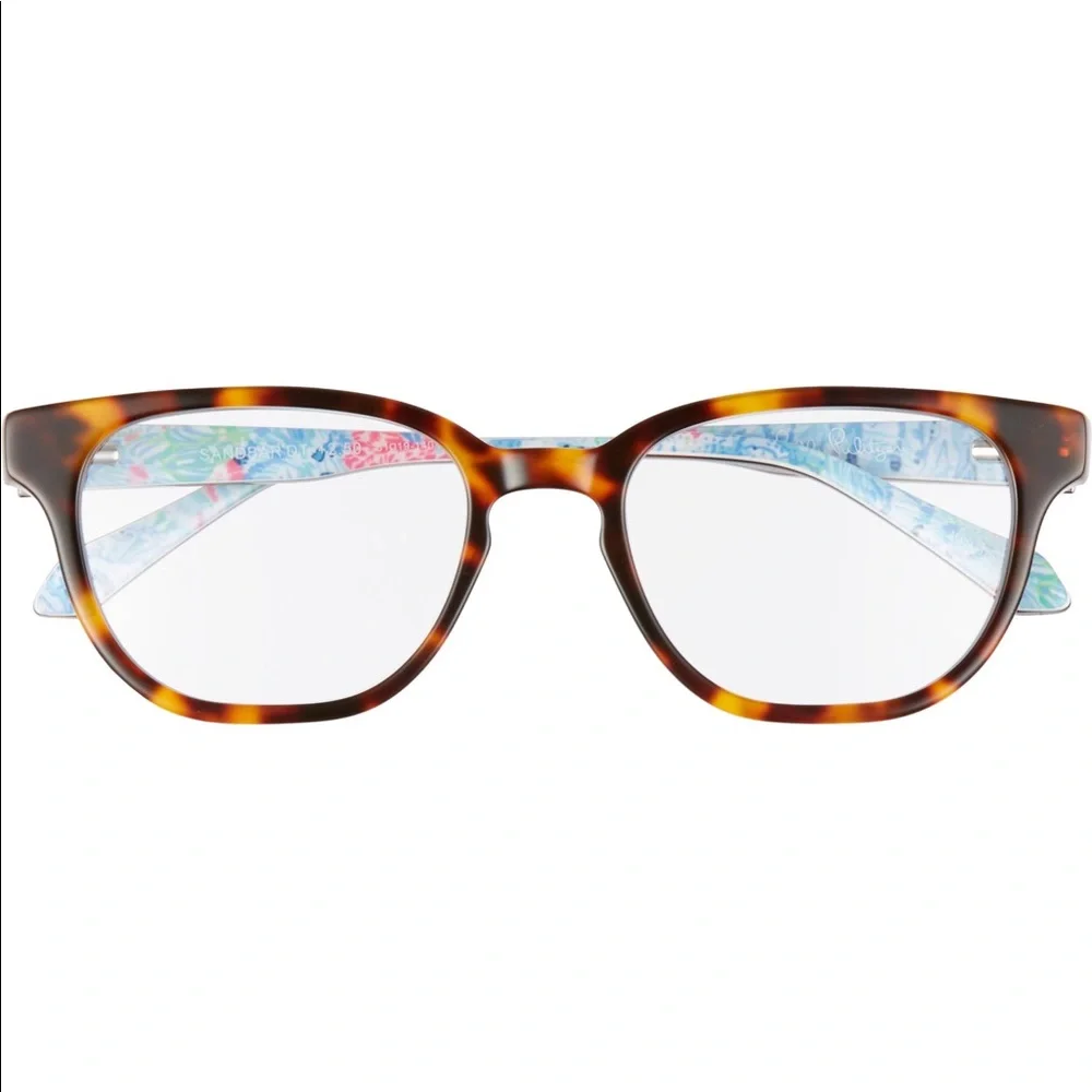 Lilly Pulitzer Sandbar Reading Glasses 2.50 Reader Dark Tortoise